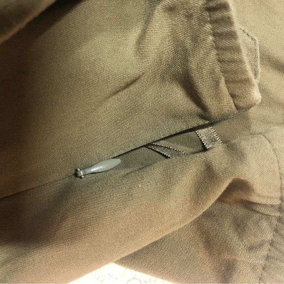 Eileen Fisher Pants L Dark Olive Green Organic Cotton Cropped Pants Lagenlook - Picture 11 of 11